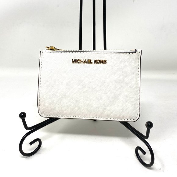 🎄 Christmas Sale 🎄 Michael Kors  Coinpouch ID Leather White Women's 35F7GTVU1L - Picture 3 of 8